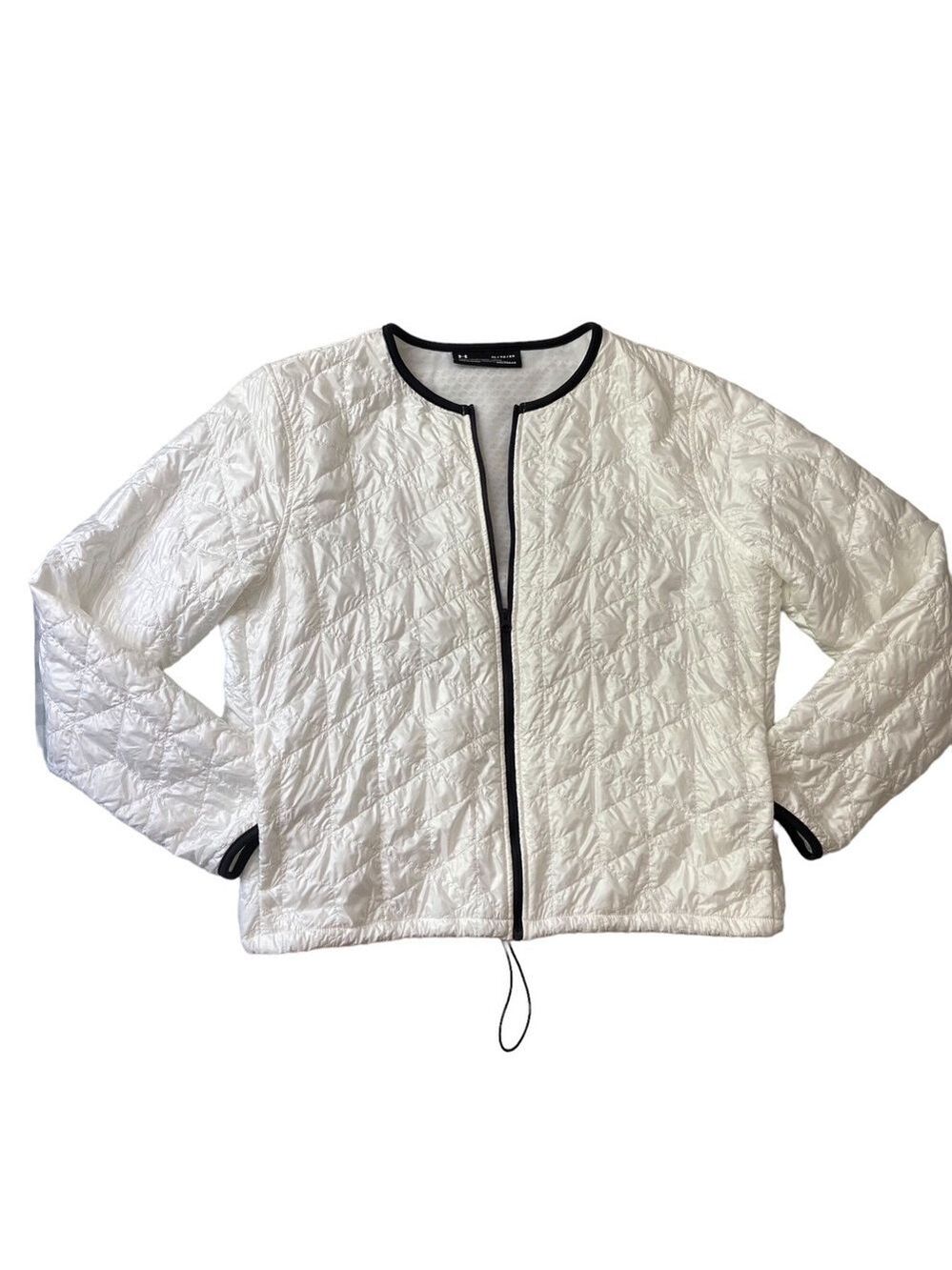 HELLY Hansen white jacket quilted white coat zip up drawstring puffer size XL
